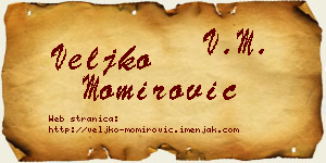 Veljko Momirović vizit kartica